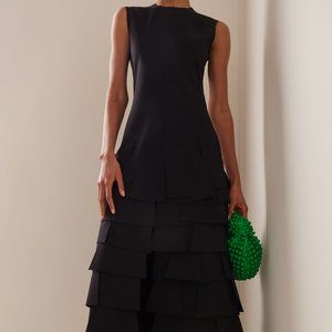 A.W.A.K.E Mode Sleeveless Laser Cut Elements Maxi Dress Black - FCM286